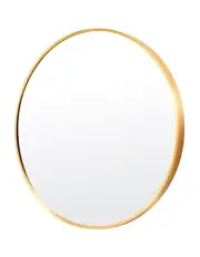 [La Bella] Round Aluminum Frame Wall Mirror 70cm in Gold