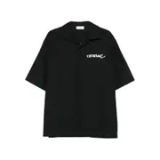 [Off-white] Off-white Logo-embroidered Short-sleeve Shirt 52 IT BLACK
