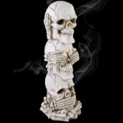 Amazing Skulls Cone Incense Holder Burner Wicca Pagan Altar Deco