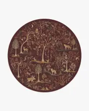 245' Round | Machine Washable Runner Rug | Kid & Pet Friendly | Indoor Rug | Wilder Burgundy Multicolour Rug | Ruggable