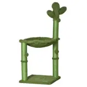 PawHut Cat Tower Kitten Activity Center Cactus Shape with Scratching Post Hammoc