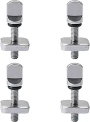 POXIAOER 4 Pieces Surfboard Fin Screws Stainless Steel Fin Screws Kit Fin Plate Replacement Accessories for Long Board Inflatable SUP Paddle Boards Silver