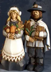Ceramic Bisque ~~Ready to Paint ~~Whittled John and Pricilla Pilgrims