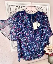 TED BAKER Neliann BLOUSE Top RRP £95 Size 4 UK 14 Chiffon