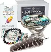 JL Local White Sage Extermination Kit Smudge Stick Gift Kit with Instructions and Cleans
