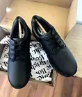 Hush Puppies Chad Solid Black Leather Lace Up Sneakers 04W UK3 1/2 EU36 1/2