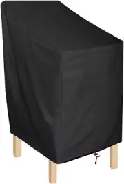 Waterproof Patio Chair Cover - High Back Stackable Dining & Bar Stool Protector
