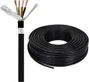 4 Core 18/20AWG Shielded Cable 30FT Flexible PVC Sheathed Electrical Wire Tinned Copper Aluminum Foil Anti-Interference Signal Transmission Wire(200FT(61M),18awg-4c)