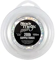 Black Magic Men's Supple Trace Leader – 20lb, White, One Size