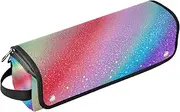 [miaozhen] Hair Tools Travel Bag with Heat Resistant Pad Waterproof Flat Curling Irong Travel Organizer for Flat Irons, Straighteners, Curling Irons,Rainbow Gradient Glitter Hair Accessories