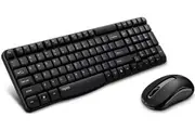 RAPOO X1800S 2.4GHz Wireless Optical Keyboard Mouse Combo Black - 1000DPI Nano Receiver 12m Battery