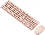 Cordless Keyboard and Mouse Low-Noise Pink Keyboard Wireless Long Battery Life