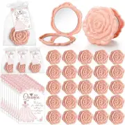 50 Sets Quinceanera Party Favors for Guests 50 Rose Design Compact Pocket Mir...