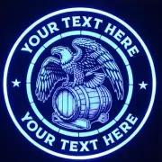 Custom Beer Eagle barrel LED Sign Bar Lighted 12x12 Custom Non-Neon