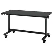 MITTZON foldable table with castors, black, 140x70 cm