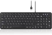 Perixx PERIBOARD-213U Wired Silent USB Scissor Keyboard, Compact Design with Number Pad, Black