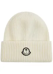 Moncler Genius 8 Moncler Palm Angels Ribbed Wool Beanie - Cream ONE SIZE