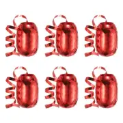 Curling Ribbon Crimped String Metallic 3/16" 11 Yards 6pcs Red