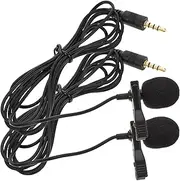 Kisangel 2Pcs Microphone Clip Recording Mic for Computer Tablet and Phone Shielded Cable Tiny Microphone for Interviews and Vocals