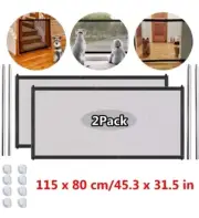 2-PACK BUNDLEPet Dog Cat Babies Safety Gate Portable Mesh Fence IN/OUTDoors