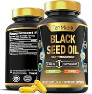Tenmido Black Seed Oil Capsules Supplement - 4in1 Formula - Combine with Vitamin C, Vitamin E - Digestive Health, Immune Support - Rich in Nutrient - 150 Softgel Capsules