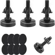 3/8" Thread Furniture Feet Levelers, Adjustable Furniture Feet Screw in with Threaded Inserts, Heavy Duty Leveling Feet Screw On Furniture Leveling for Tables Chairs Cabinets Sofa Raiser(4 Pack)