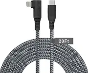 Extra Long Charger Cable 20Ft/6M 90 Degree USB-C to Lightning Cable Power Delivery Fast Charging iPhone Cable Nylon Lightning Cord for i-Phone 13 12 11 Pro Max/X//8, Pad 8th 2020, AirPods Pro