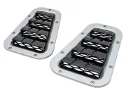 Land Rover Defender 90 110 Bonnet Vent Set Silver with Black Mesh DA1975 XS New