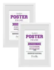 [Profile Australia] Australian Made Timber Poster Frame A2 A3 2 Pack in White