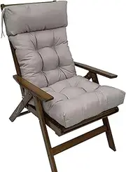 SUMURI Indoor/Outdoor High Back Chair Cushion，Waterproof All-Weather Tufted Patio Chair Cushion,All in One Non-Slip Adirondack Chair Cushion,Durable(Size:1 Count (Pack of 1),Color:Grey)