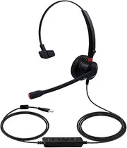 USB Wired Headset with Microphone, Noise Cancelling, Single Sided Volume Control and Mute, for PC, Laptop, Call Center