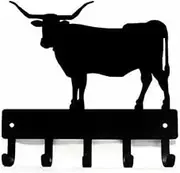 DRBASJHFO Wall Mounted Key Holder Coat and Towel Rack with 5 Hooks Magnet Black Multiple Sizes(Large)