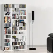 Adjustable Book / CD / DVD Storage Shelf Rack Unit - White