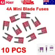 10 Pcs 4A Mini Blade Fuses - Pink Car Truck Auto Fuses 4 Amp Fuse AU Stock