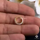 Eva 14K Gold Septum Nose Ring in Natural Diamond Daith Piercing Earring Baarbij
