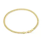 14K Yellow Gold 4mm Miami Cuban Link Chain Italian Bracelet Mens Womens 7.5"