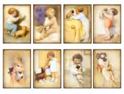 Vintage Image Grunge Toddler Children Dogs Tag Labels Waterslide Decals KID636