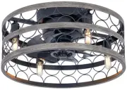 Caged Ceiling Fan with Lights and Remote, 18'' Flush Mount Farmhouse Ceiling ...