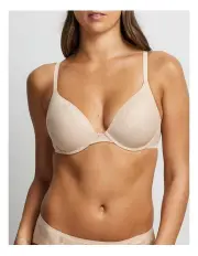 [Fine Lines] Weightless Padded Plunge Bra in Caramel