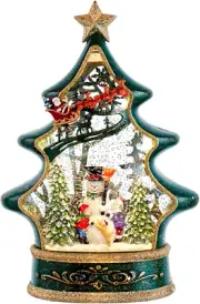 11.25" Snowman Christmas Eve Snow Globe - Light up Snow Globe - Holiday Christma