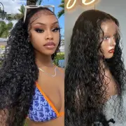 Water Wave Lace Front Wigs Human Hair 180% Density 13x4 HD Lace Frontal Wigs ...