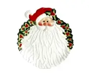 FITZ & FLOYD Christmas Holiday Kringle Santa Cookie Canape Plate Tray 19/1480