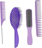 TOVINANNA 4pcs Massage Comb Set Haircut Hairbrush Hair Accessories Wide Tooth Hair Comb Hair Brush for Women Hairbrush for Salon Styling Comb Detangling Hair Comb Hair Comb Purple Tpe