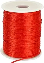 TONIFUL 2mm x 110 Yards Red Nylon Cord Satin String for Bracelet Jewelry Making Rattail Macrame Trim Cord Necklace Bulk Beading Thread Kumihimo Chinese Knot Craft