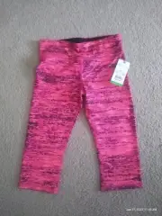 GAIAM Girls capri spacedye daze pink/blk size M (10-12) yoga pants NEW