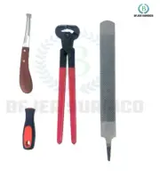 Horse Hoof Trimming Farrier Tools Kit4-1 Horseshoe File Handle Rasp Cutter Knife