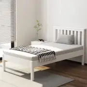 Coltrane Timber Bed Frame/pine wood/Plywood/Easy assembly/ White Color