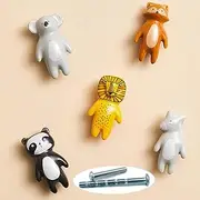 Pack of 5 Cute Animal Knobs Knobs Ceramic Knobs for Children Cupboard Knob Handles Children's Room Furniture Knobs Animals for Door Drawers Dresser Cabinet Knobs