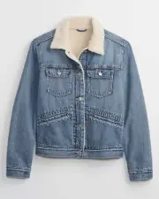 Gap Jacket Women’s Sherpa Lined Icon Denim Trucker Jacket Size M