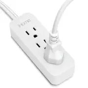 3 Outlet Power Strip with 3ft Nylon Braided Extension Cord, Flat Plug Power